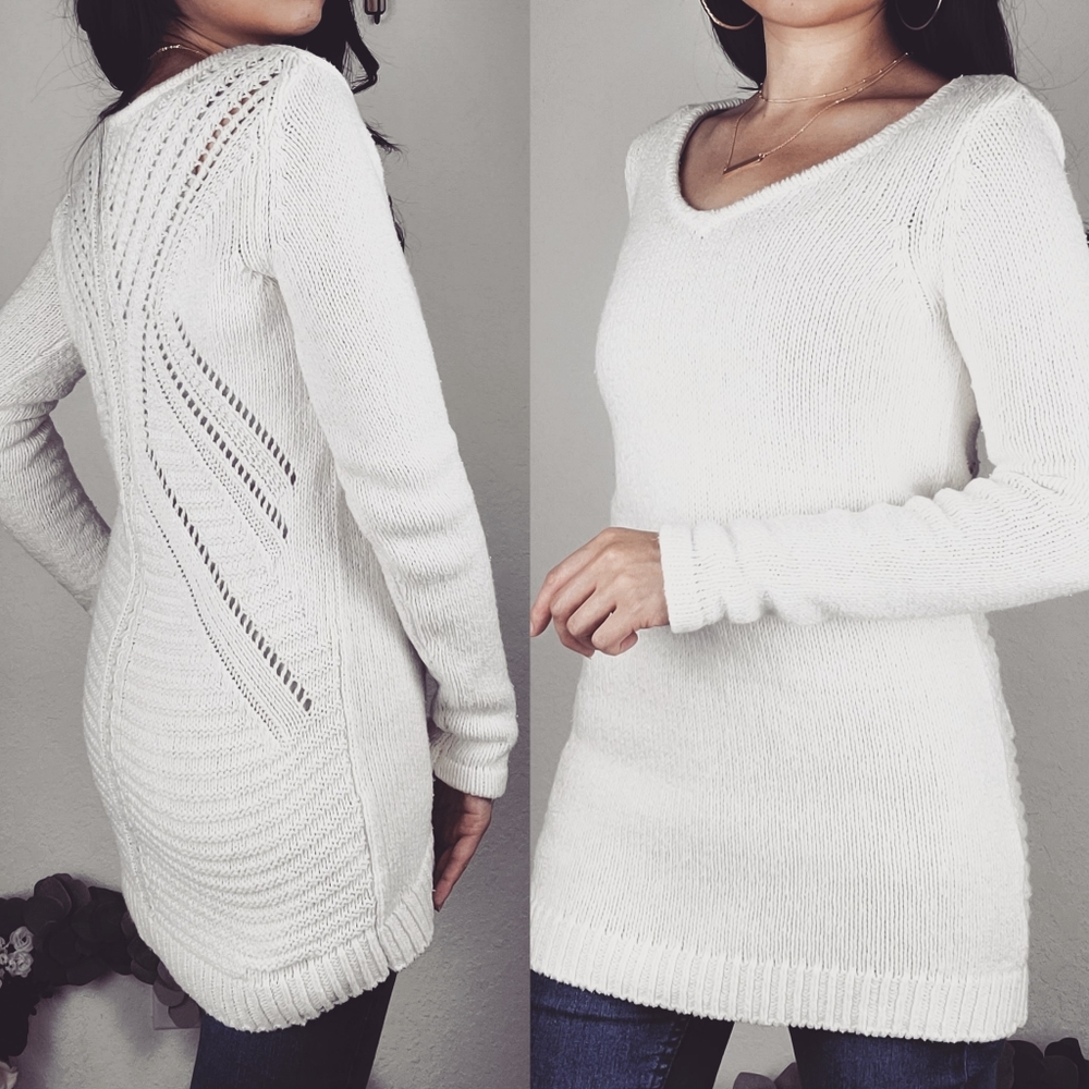 Lauren Conrad Long Sleeve Sweater White Small